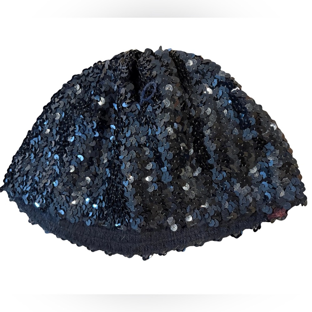 Black Vintage Sequin Beanie